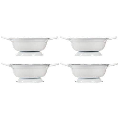 Produkt Metalowa miska dekoracyjna biała czarna Ø16,5cm wys.6,5cm 4 szt.