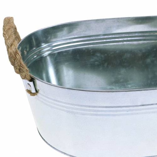 Produkt Planter Zinc Tub with Jute Handles Silver 34,5cm H11,5cm