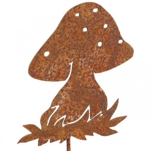 Floristik24 Metalowa wtyczka muchomor jesienna dekoracja dekoracja grzybowa patyna 42cm