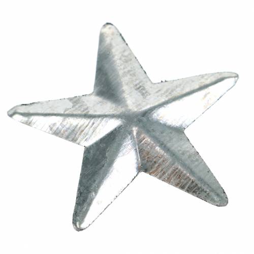 Floristik24 Gwiazda metalowa srebrna 4cm 48 szt