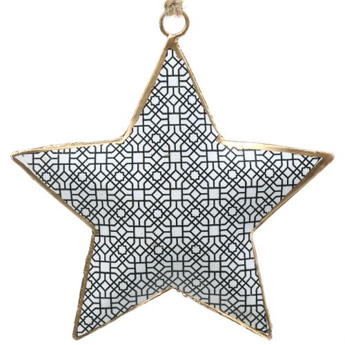 Floristik24 Gwiazda metalowa czarno-biała 10cm 3szt.