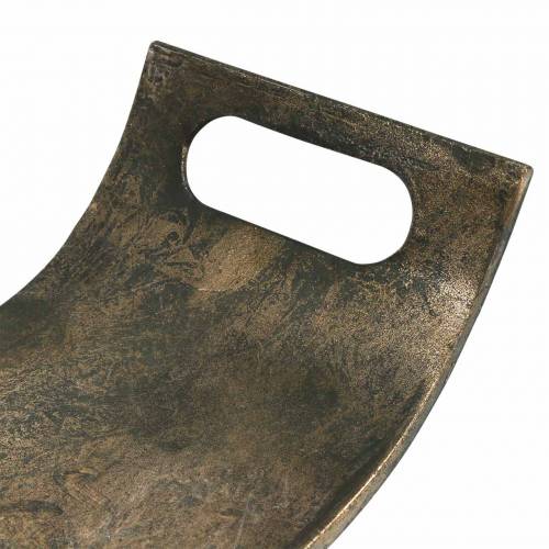Floristik24 Curved Metal Tray 59cm Antique Look Golden, Black