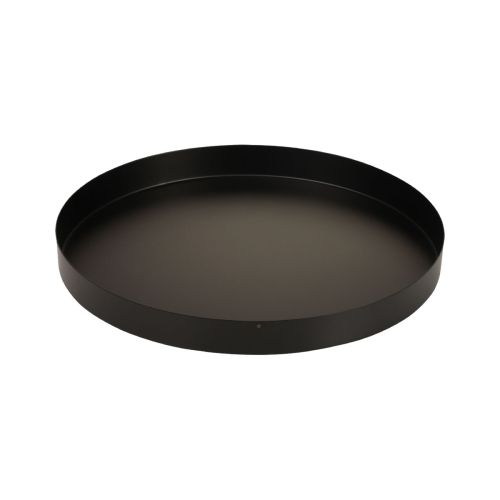 Floristik24 Taca metalowa okrągła podstawka na świece czarna Ø20cm W2,5cm 2szt