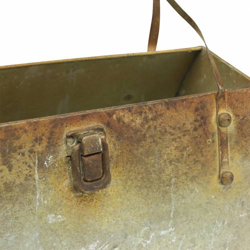 Floristik24 Planter Bag Metal Grey / Rust H16cm