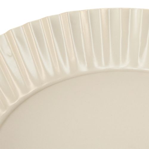 Produkt Metalowa płytka dekoracyjna w kolorze szarym retro z podstawą metalową Ø24cm 2szt.