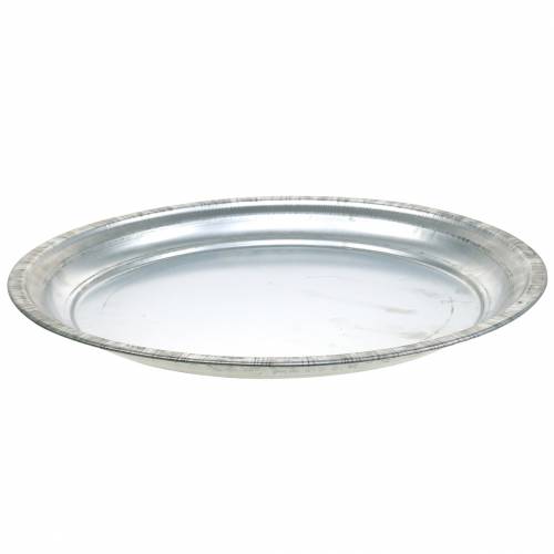 Produkt Talerz dekoracyjny metalowy srebrny błyszczący Ø36cm W3cm