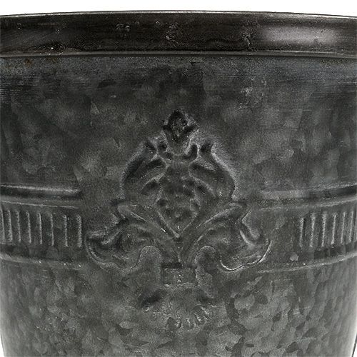 Floristik24 Donica metalowa ocynk z wzorem Ø18,5cm H14,5cm