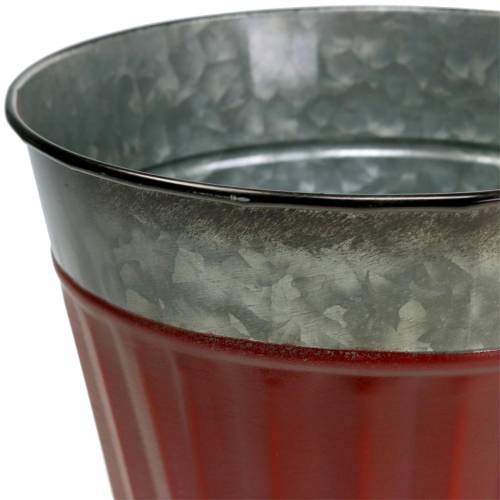 Floristik24 Doniczka do roślin Red, Silver Zinc Ø17,5cm H15cm Zestaw 3 szt.