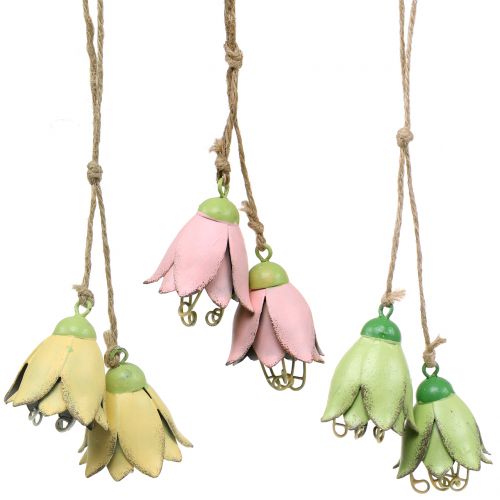 Floristik24 Deco wieszak metalowy w kwiaty tulipan 6cm 3szt