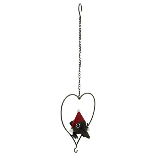 Floristik24 Wieszak Dekoracyjny Ptak w Sercu Metal Szary 48cm
