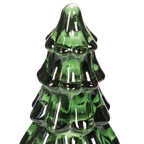 Szklana choinka z lampkami LED, dekoracja stołu, Boże Narodzenie, 13cm, 2 sztuki | Floristik24.pl