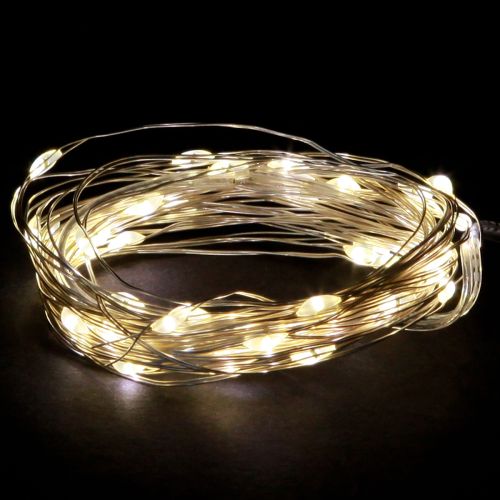 Mikro lampki choinkowe LED 20 ciepłych białych z timerem na baterie 6 szt.