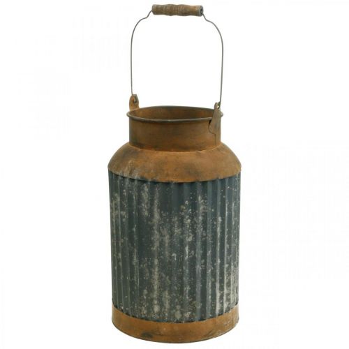 Deco Milk Can Vintage Look Metal Planter Garden Decoration H35cm