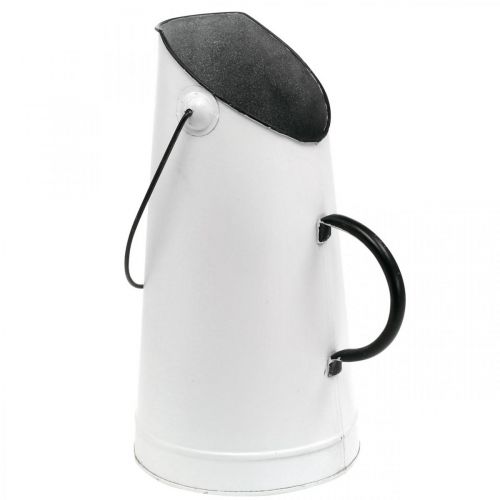 Floristik24 Deco metalowy dzbanek, mlecznik biały, czarny W30cm