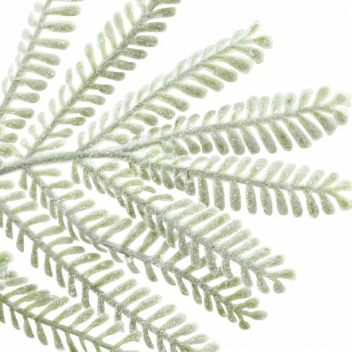 Produkt Gałąź dekoracyjna mimoza zielony efekt szronu 63cm