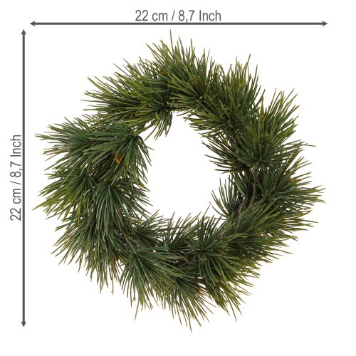Floristik24 Mini wianek adwentowy sztuczny imitujący prawdziwe igły sosnowe Ø22cm