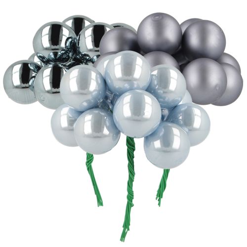 Mini bombki szklane lustrzane jagody niebieskie odcienie 25mm 140 szt.