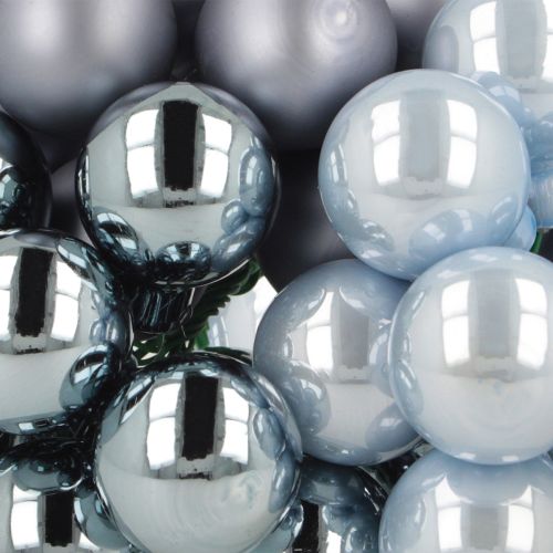 Produkt Mini bombki szklane lustrzane jagody niebieskie odcienie 25mm 140 szt.