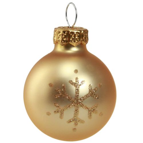 Produkt Mini bombki choinkowe szklane przezroczyste złote perły Ø3cm 9 szt