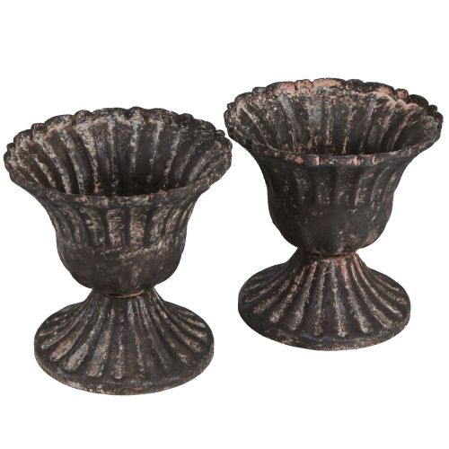 Produkt Mini kubek dekoracyjny vintage metalowy czarna rdza Ø8cm W8,5cm 2szt