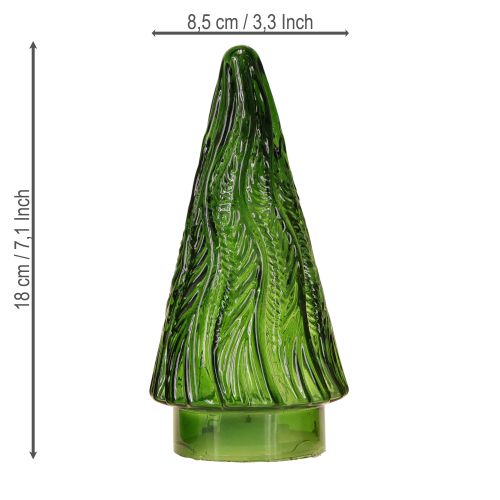 Produkt Mini choinka szklana LED Czerwono-Zielono-Brązowa 18cm 3szt