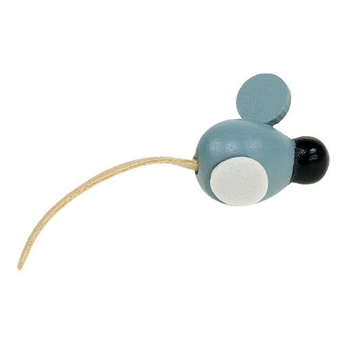 Floristik24 Mini mysz drewniana biała szara 2cm 24szt