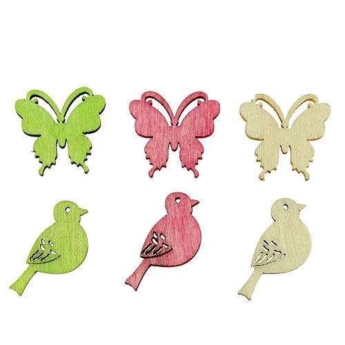 Produkt Mini drewniana dekoracja na żwirek 2cm pastelowa asst. 144 szt