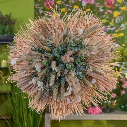 Produkt Mini włócznia palmowa, sucha florystyka, dekoracja adwentowa, dni pamięci naturalne L33–34cm S7–9cm 4 sztuki
