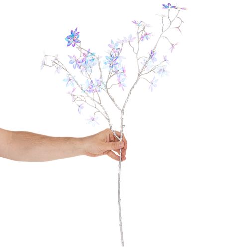 Sztuczna gałązka kwitnąca z mieniącymi się kwiatami, 80 cm | Floristik24.pl