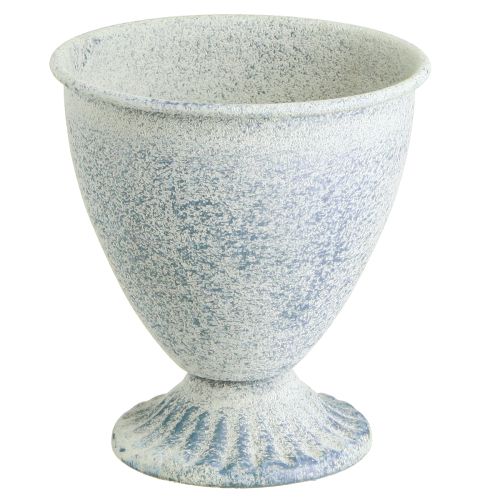 Produkt Miniaturowy wazon trofeum kielich metalowy biały niebieski wys. 11,5 cm 2 szt.