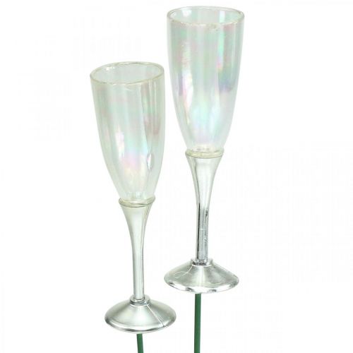 Produkt Mini kieliszki do szampana dekoracja sylwestrowa do naklejenia 7,5cm 24 szt