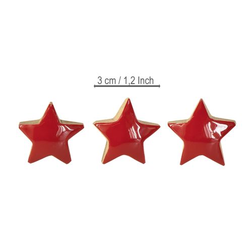 Produkt Dekoracja dekoracyjna Mini Stars Red Mango Wood Scatter z drewna, 9 szt., Ø3 cm