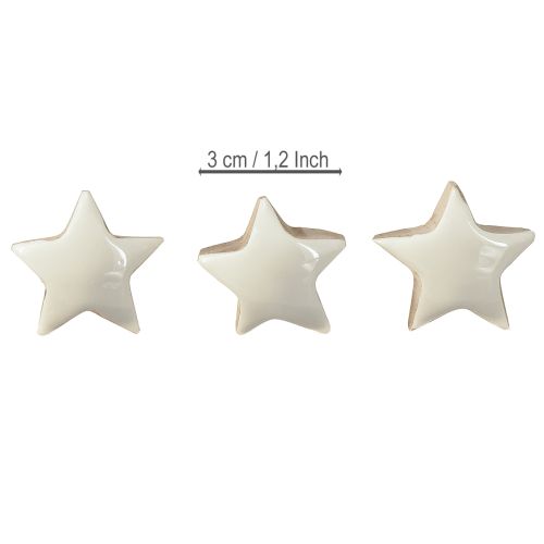 Produkt Mini Gwiazdki Białe Drewno Mango Drewniane Gwiazdki Dekoracja Ø3cm 9 szt.
