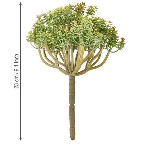 Produkt Miniaturowa sztuczna roślina sukulent zielona z łodygą wys. 23 cm