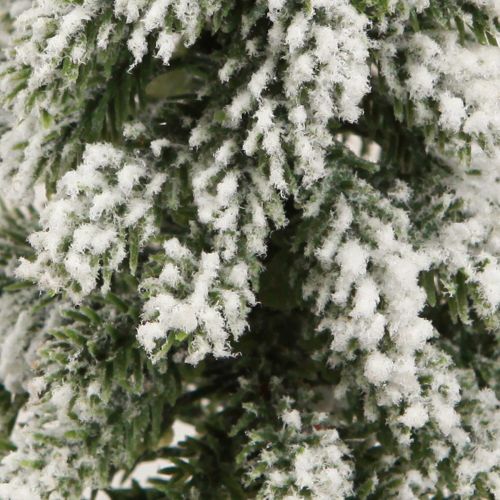 Produkt Mini choinka drewniana podstawa zielona biała Ø8cm W18cm 3szt