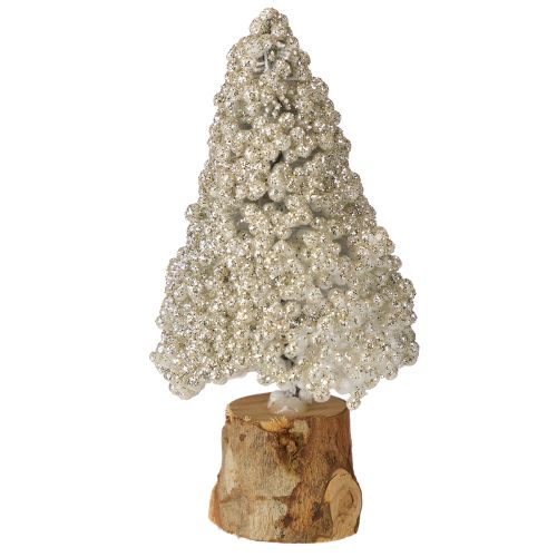Mini choinka dekoracja stołu szampan biały wys. 8cm 12 szt.