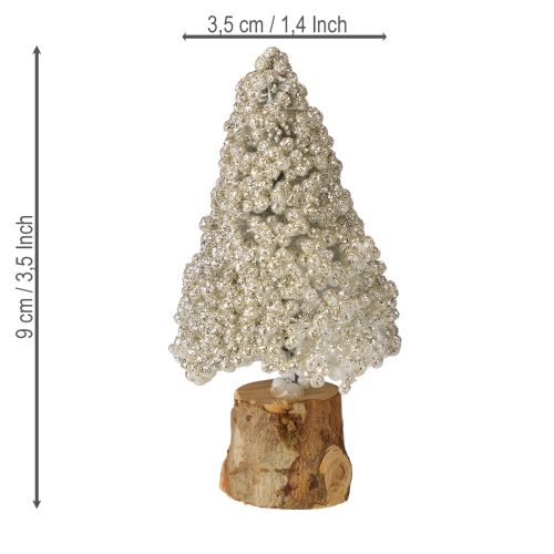 Produkt Mini choinka dekoracja stołu szampan biały wys. 8cm 12 szt.