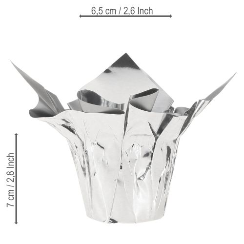Produkt Mini doniczka srebrna opakowanie prezentowe Ø4,5cm W7cm 8 szt