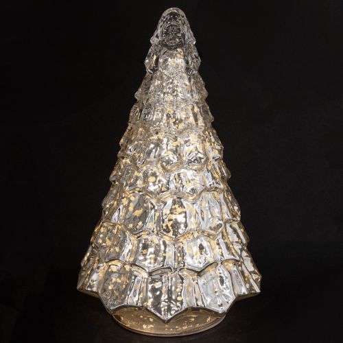 Produkt Mini choinka z oświetleniem LED srebrno-złota 28cm