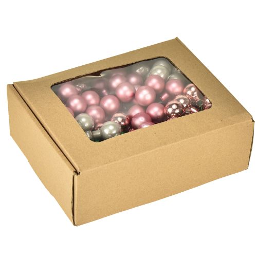 Produkt Mini bombki szklane lustrzane jagody różowo-kremowe Ø20mm 140 szt.