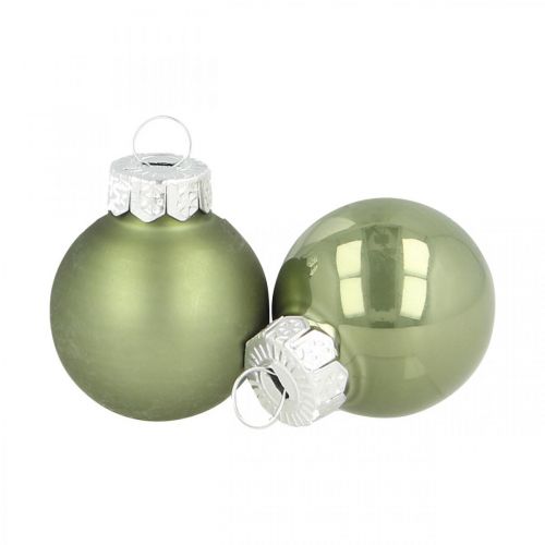 Floristik24 Mini bombki szklane zielone połysk/mat Ø2,5cm 24 szt