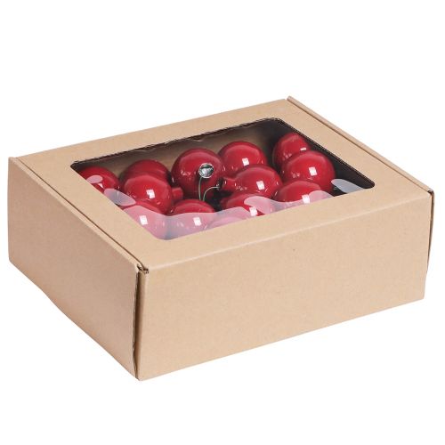 Produkt Mini bombki świąteczne kulki szklane druciane czerwone Ø40mm 32 szt