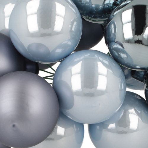 Produkt Mini bombki choinkowe szklane niebieskie matowe metaliczne 40mm 32 szt.