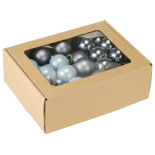 Produkt Mini bombki choinkowe szklane niebieskie matowe metaliczne 40mm 32 szt.