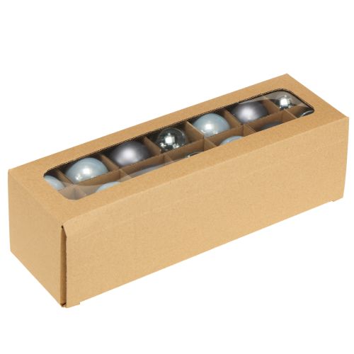 Produkt Mini bombki choinkowe szklane niebieskie matowe metaliczne Ø4cm 24 szt.