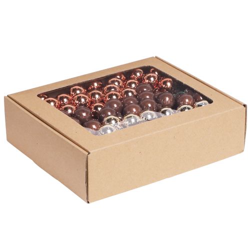 Produkt Mini bombki świąteczne drut szklany brązowo-złoty Ø25mm 140 szt