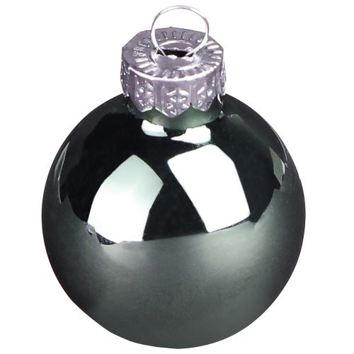 Mini bombki świąteczne szkło zielone masa perłowa szara Ø3cm 22 szt | Floristik24.pl