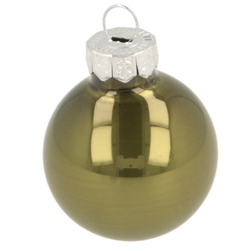 Produkt Mini bombki choinkowe szklane zielono-srebrno-szare Ø3cm 22szt