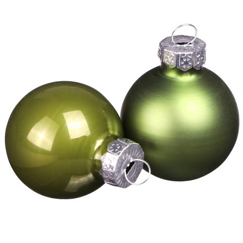 Produkt Mini bombki szklane jasnozielone mix Ø3cm 22 szt