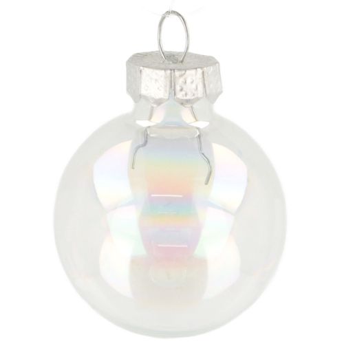 Floristik24 Mini bombki szklane opalizujące przezroczyste 3 cm 22 sztuki